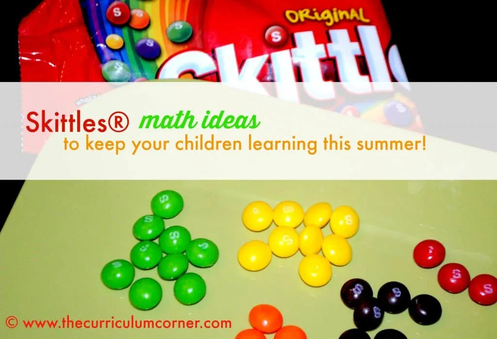 Math fun with M&M's® FREE math activities from The Curriculum Corner | pattern cards | counting cards | concrete graph