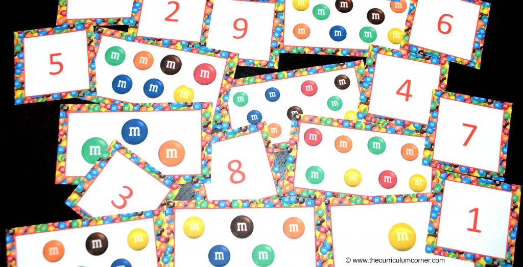 Math fun with M&M's® FREE math activities from The Curriculum Corner | pattern cards | counting cards | concrete graph