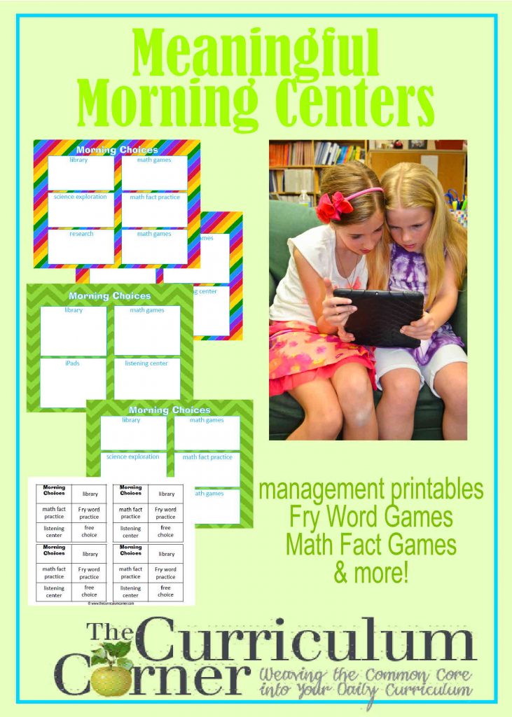 These morning center suggestions are designed to help you put together a meaningful morning rotation.