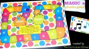 Free Magic e game for phonics practice from The Curriculum Corner