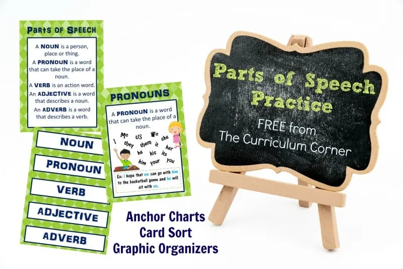 These parts of speech resources include anchor charts and activities to help your students learn to identify nouns, verbs, adjectives, pronouns and adverbs.