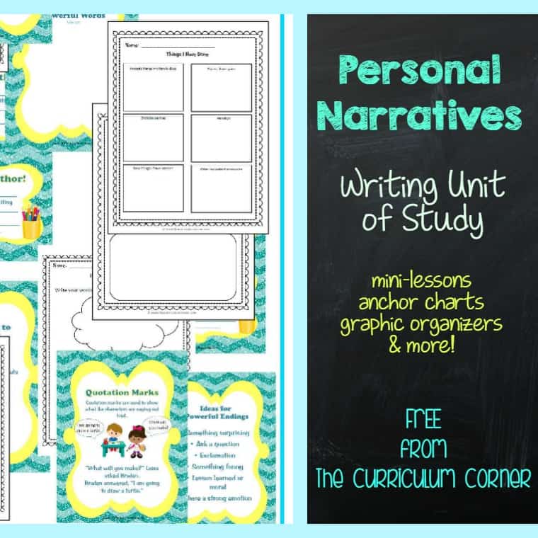 Personal Narrative Anchor Chart 3rd Grade