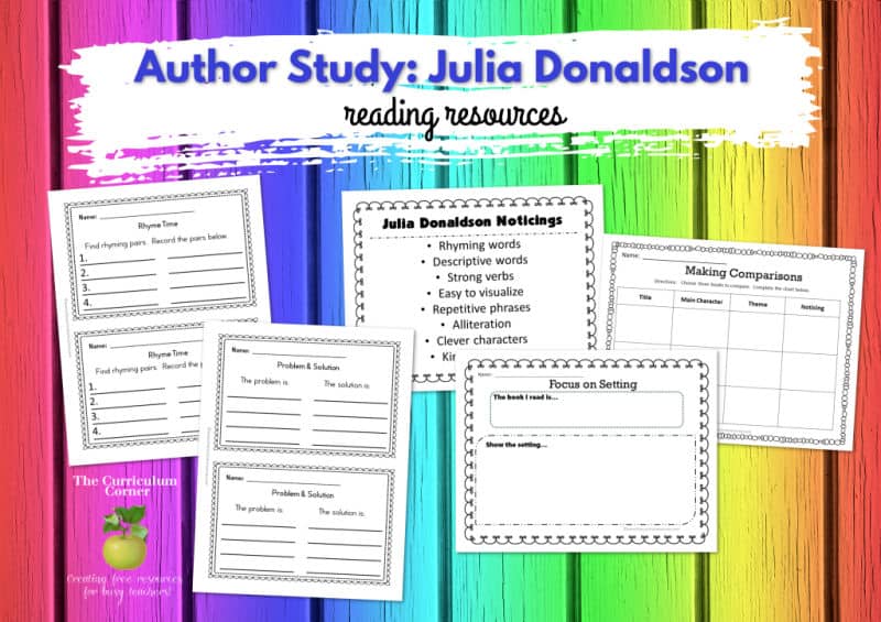 Author Study: Julia Donaldson (Language Focus) - The Curriculum Corner 123