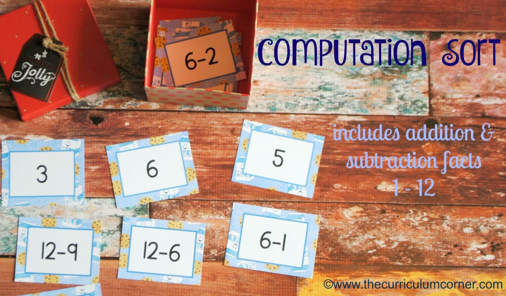 Addition & Subtraction Computation Sort | Milk & Cookies Math Game FREE from The Curriculum Corner