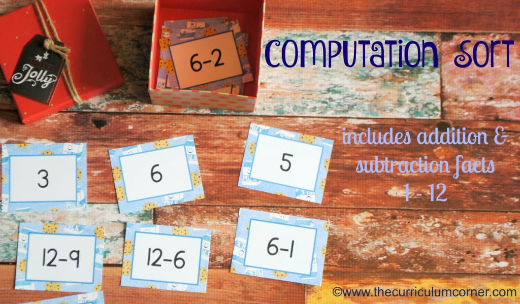 Addition & Subtraction Computation Sort | Milk & Cookies Math Game FREE from The Curriculum Corner