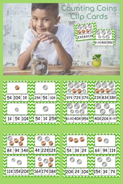 Counting Coins: Money Clip Cards - The Curriculum Corner 123