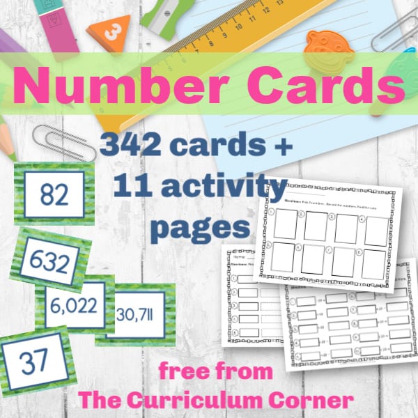 Free printable number cards and printables