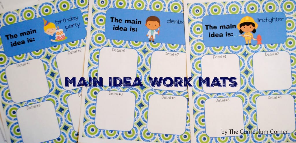 Main Idea Resources for Small Group Reading FREE from The Curriculum Corner