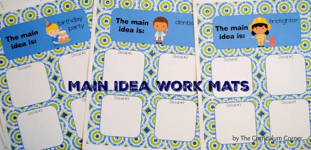 Main Idea Resources for Small Group Reading FREE from The Curriculum Corner