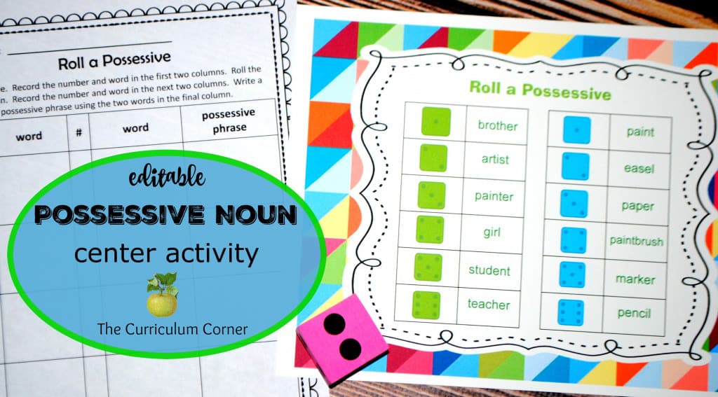 Possessive Noun Collection FREE from The Curriculum Corner: Mini-Lessons, Centers, Exit Tickets, Interactive Notebook Pages