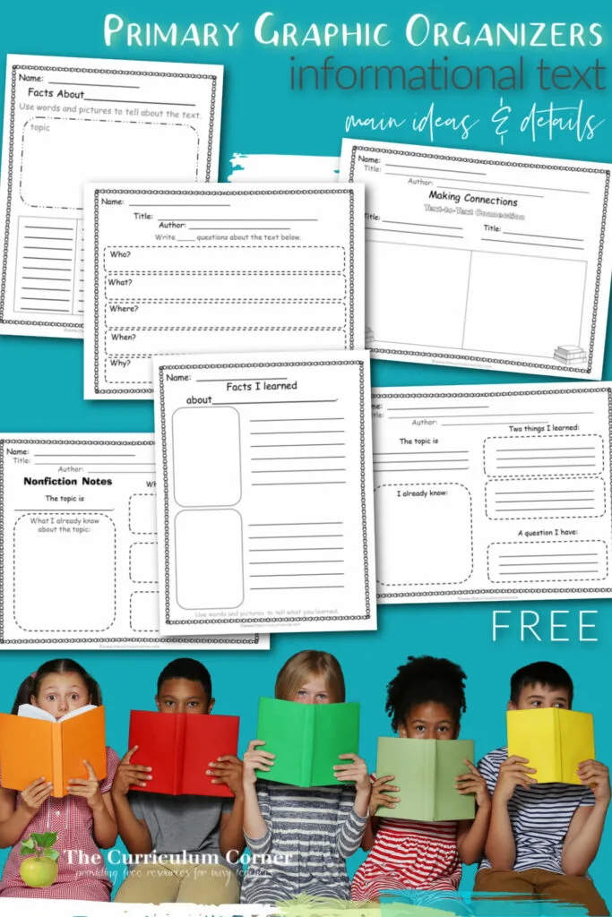 These free informational text graphic organizers have been created to meet nonfiction reading standards for 1st, 2nd and 3rd grades.