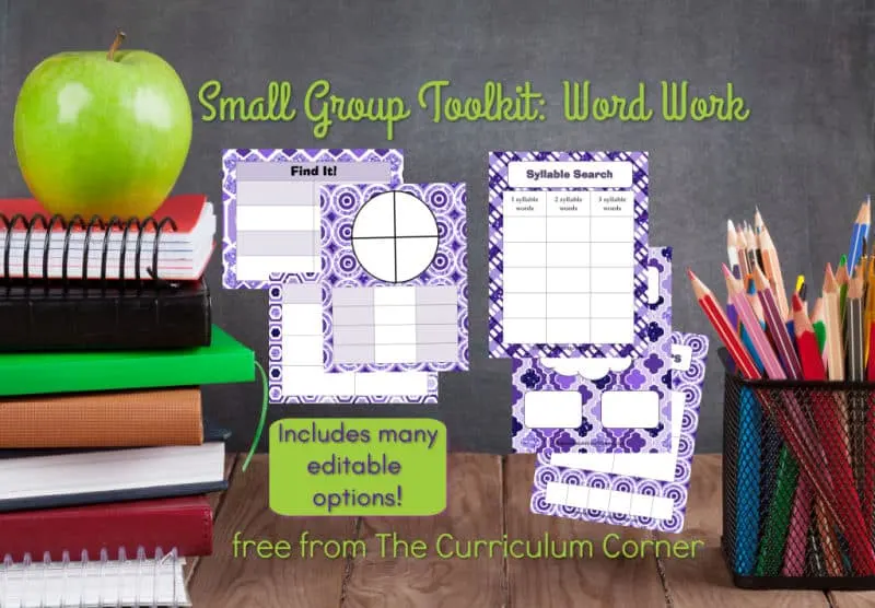 Small group toolkit - focus on word work