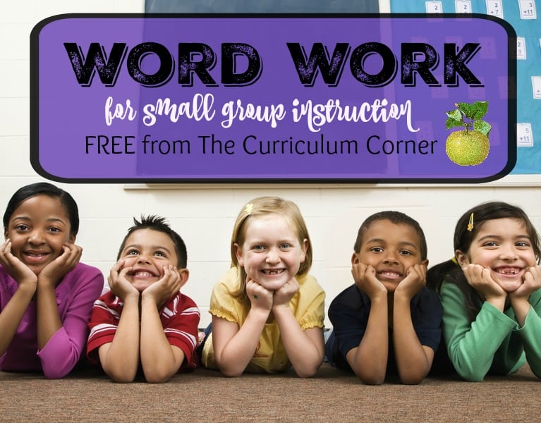 Word Work Activities for Small Group Instruction - 13 printable activities to be used with any book FREE from The Curriculum Corner