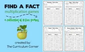 Send these free Multiplication Fact Games home for extra practice over the summer!