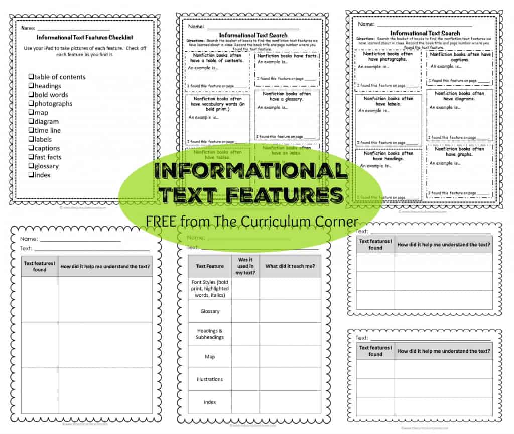 Text Features: Informational Text Reading Unit 