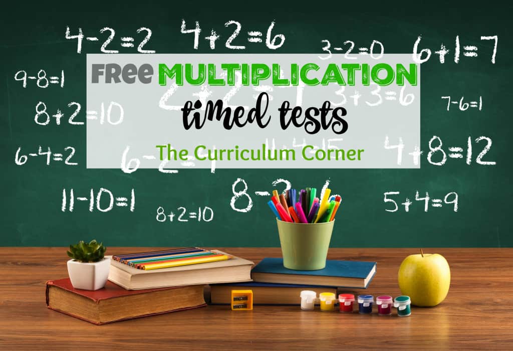 FREE multiplication timed test set for math fact mastery from The Curriculum Corner many pages in a single download