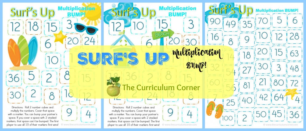 Take a look at our Surf's Up Multiplication Bump! Games to help your students work on mastering their multiplication facts.