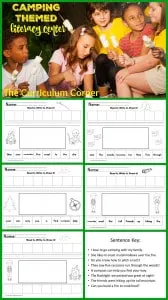 Camping Themed LIteracy Center: Read It Write It Draw It Literacy Centers FREE from The Curriculum Corner