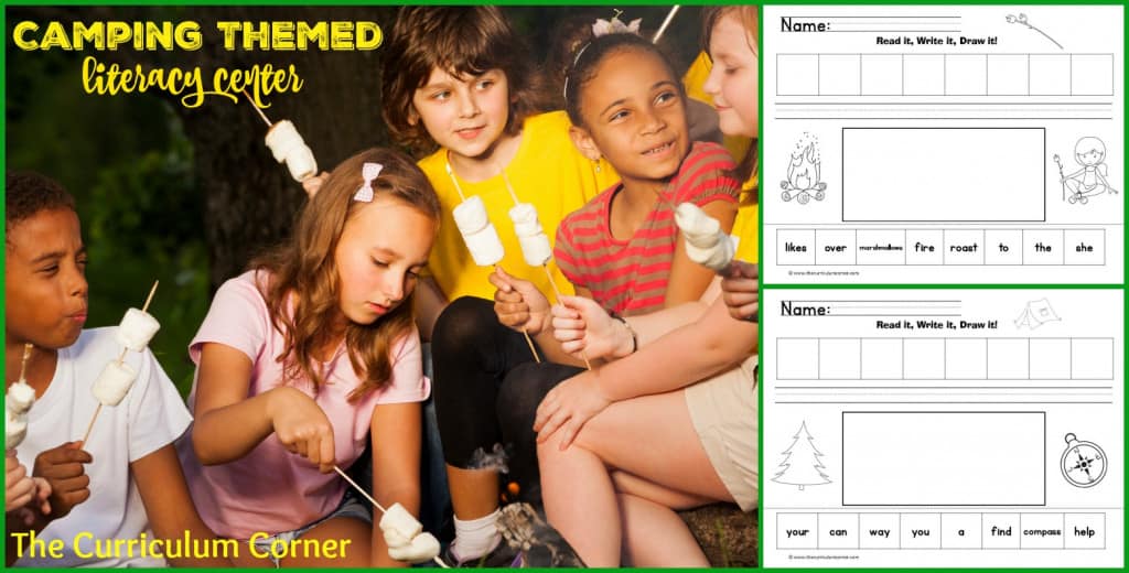 This camping literacy center is designed to provide literacy skill practice during your classroom camping unit.