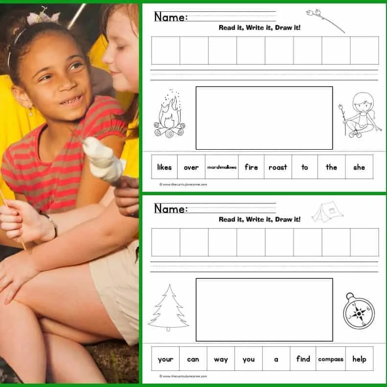 Camping Themed Read It Write It Draw It Literacy Centers FREE from The Curriculum Corner