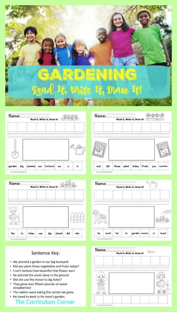 FREE Gardening Read It! Write It! Draw It! Literacy center freebie from The Curriculum Corner