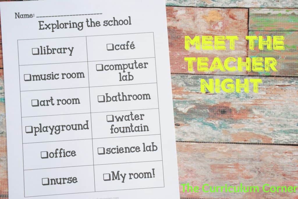 School Scavenger Hunt for Meet the Teacher Night FREEBIE | The Curriculum Corner