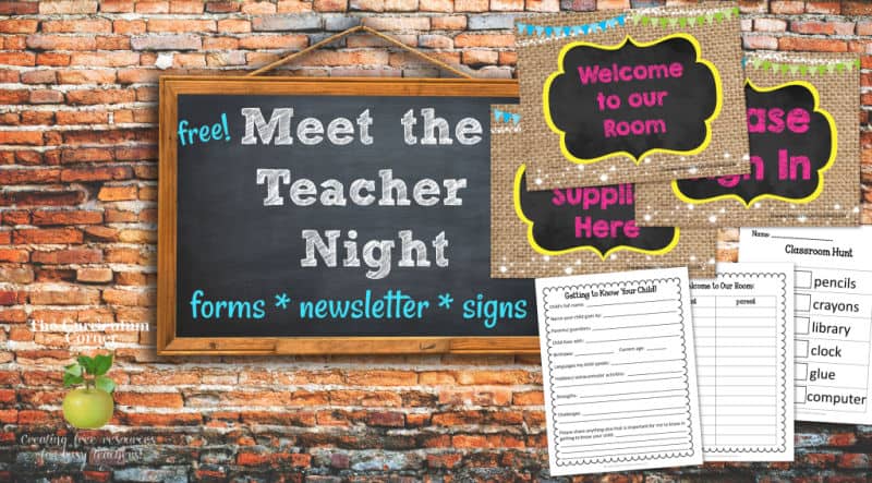 Meet The Teacher Night The Curriculum Corner 123