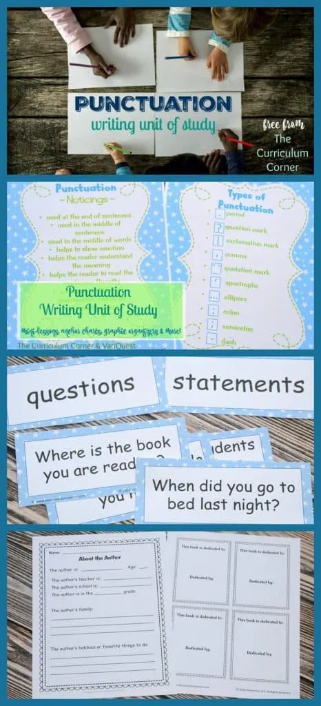 WOW! Great FREEBIE! Punctuation Writing Unit of Study from The Curriculum Corner & VariQuest