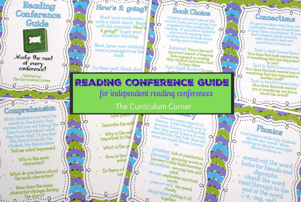 Great FREE Resource! Reading Conference Guide for teachers new to conducting reading conferences - The Curriculum Corner
