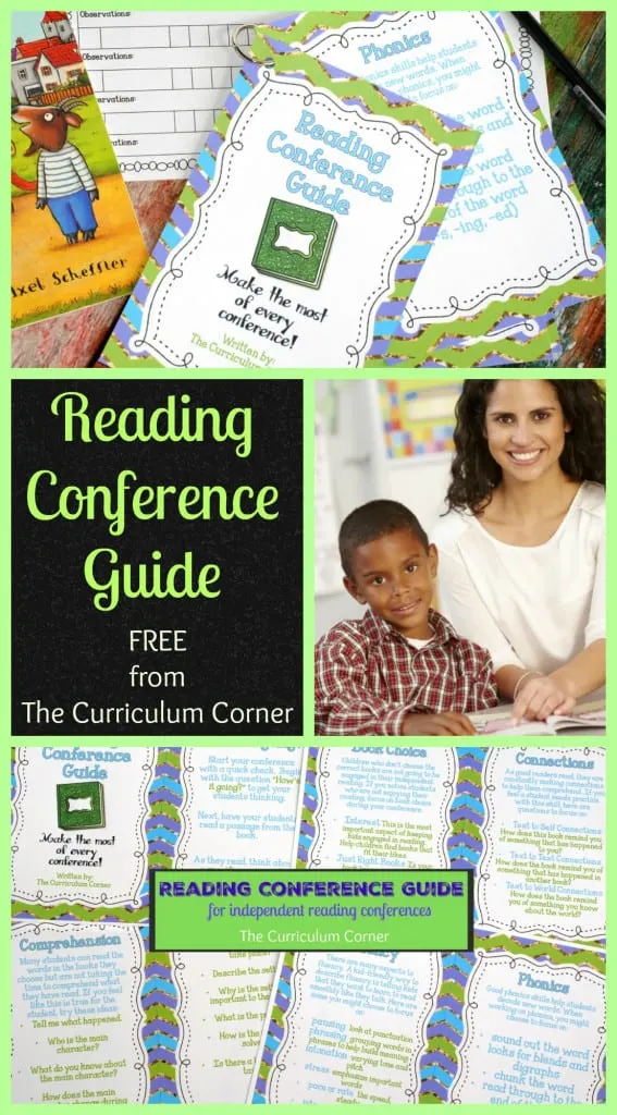 FREE Resource! Reading Conference Guide for teachers new to conducting reading conferences - The Curriculum Corner