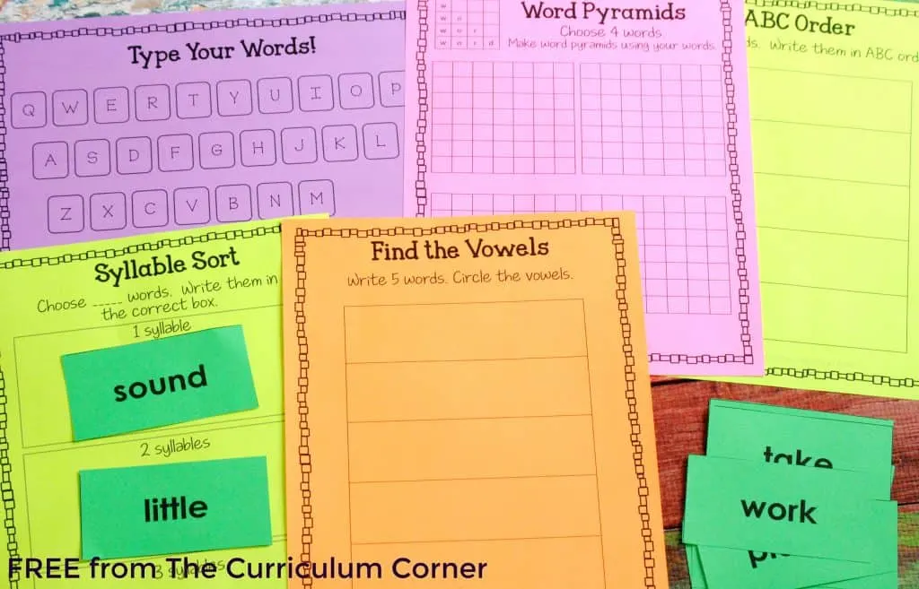 FREE! Large Assortment of Fry Word Activity Boards to be used with ANY word list | The Curriculum Corner