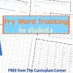 FREE Fry Word Tracking Tools for Students from The Curriculum Corner