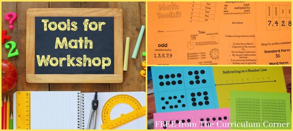 FREE tools for your math workshop from The Curriculum Corner