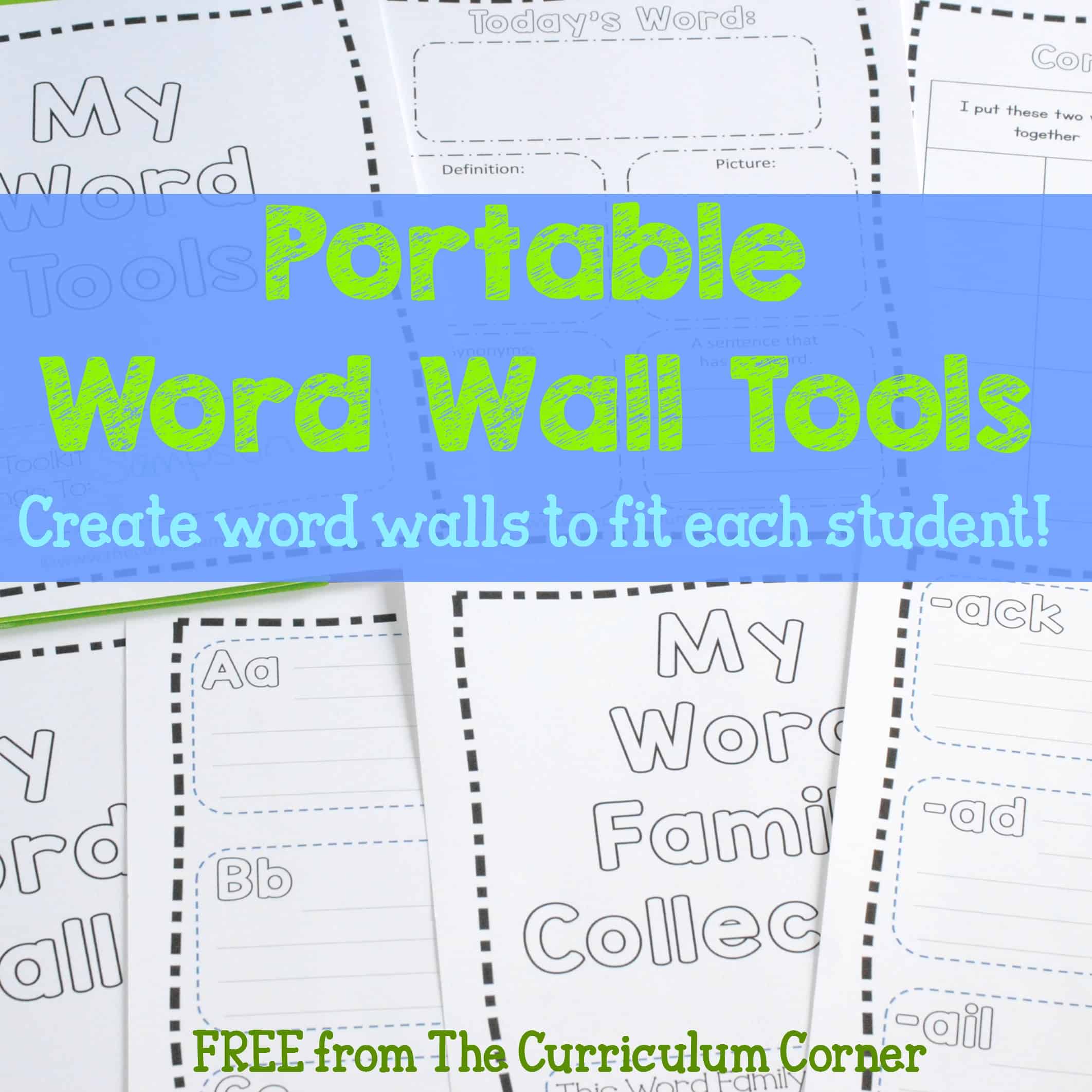 Portable Desktop Word Wall Grade 1 - Printable PDF