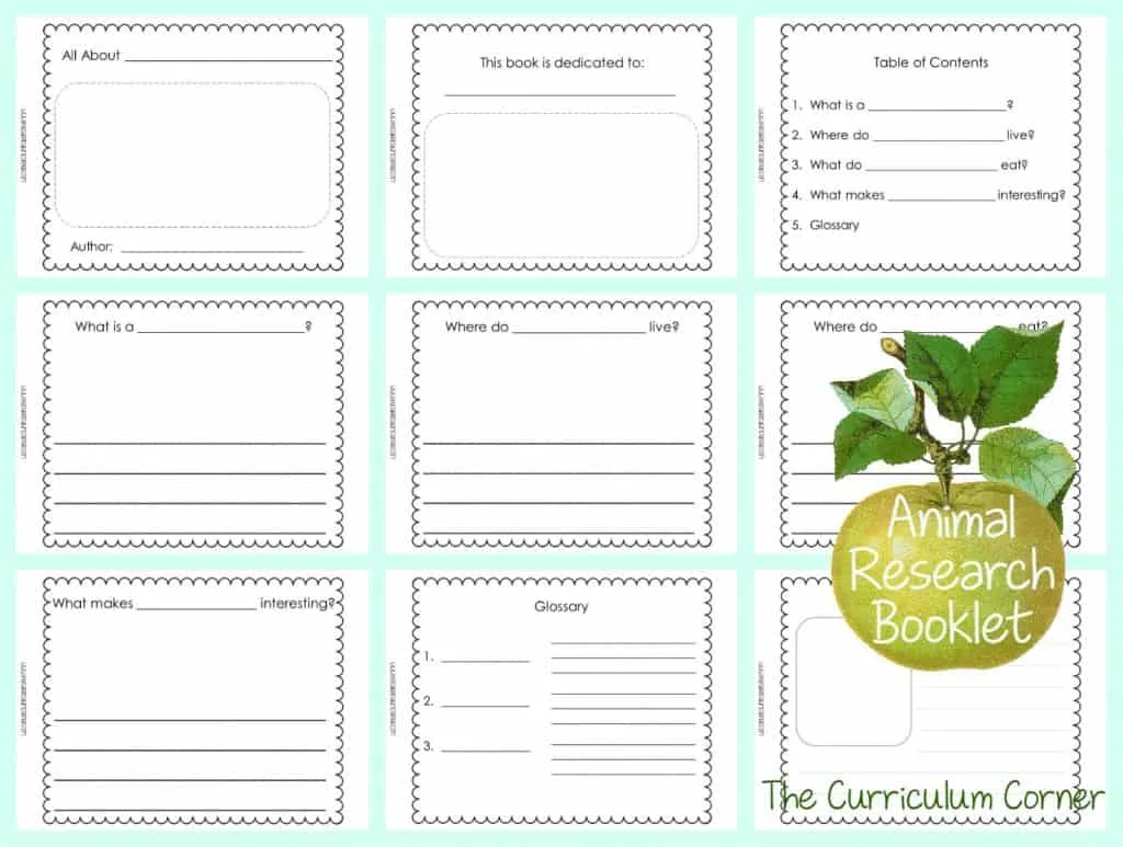 Writing Unit of Study: Animal Research Project - The Curriculum Corner 123