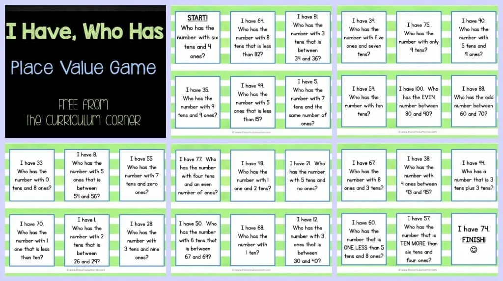 We have created this place value game to give students practice with understanding numbers involving tens and ones.