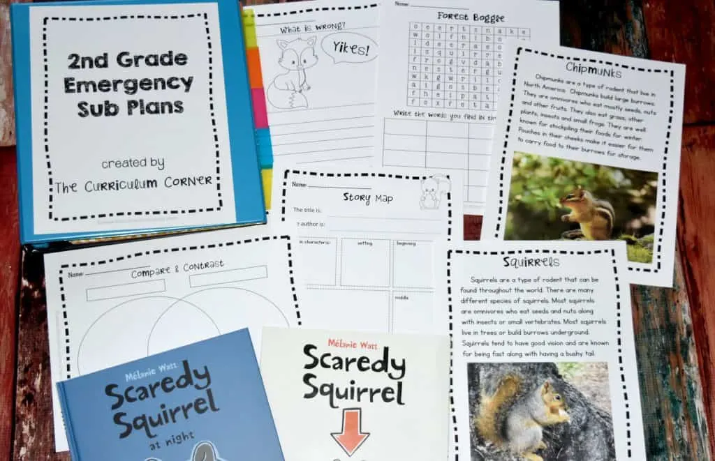 FREE 2nd Grade Sub Plans from The Curriculum Corner | Great for an Emergency! FREEBIE