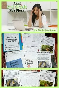 FREE new set of 2nd Grade Emergency Sub Plans from The Curriculum Corner
