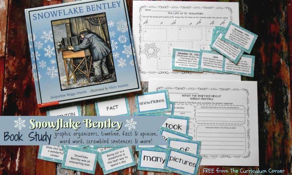 FREE Snowflake Bentley Book Study from The Curriculum Corner