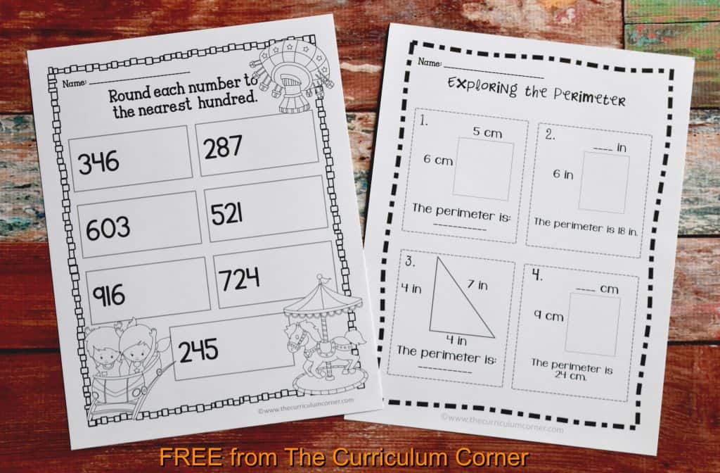 FREE 3rd Grade Sub Plans - perfect for an emergency absence from The Curriculum Corner includes a variety of math activities!
