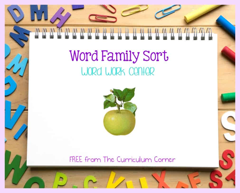 This word family sort activity can be a great to use as a center for your beginning readers who need practice with word families.