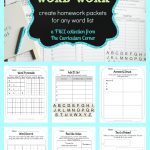 FREE Word Work for any Word List from The Curriculum Corner