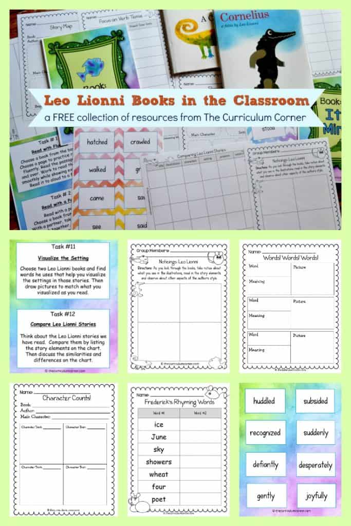 FREE Leo Lionni Resources from The Curriculum Corner FREEBIE