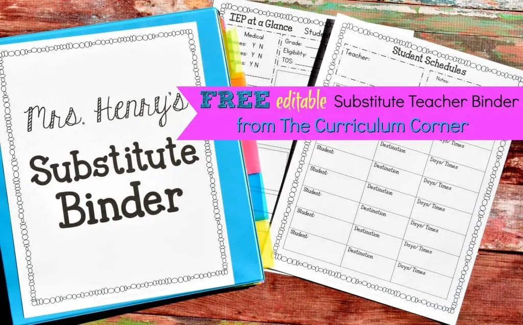 editable emergency sub binder with our free emergency sub plans to help yourself prepare for your next unexpected absence.