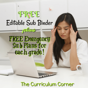 FREE Editable Sub Binder plus FREE Emergency Sub Plans