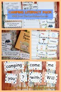 Camping Classroom Theme | FREE Camping Literacy Pack from The Curriculum Corner FREEBIE