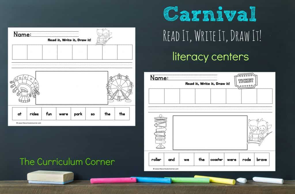 FREE Carnival Literacy Center from The Curriculum Corner