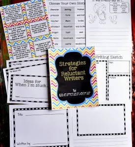 Strategies for Reluctant Writers with FREE Printables from The Curriculum Corner