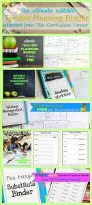 FREE Ultimate Editable Teacher Binder Collection from The Curriculum Corner | planner, data, reading, writing, math & more! 2