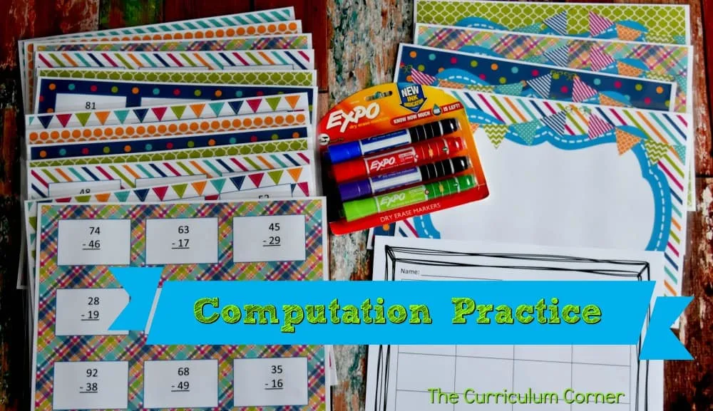 Subtraction & Addition Centers for Math Practice FREE from The Curriculum Corner